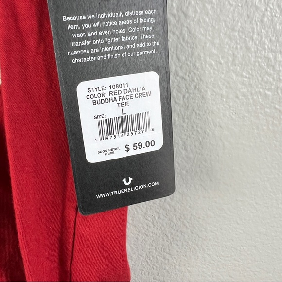 True Religion Buddha Puff Print Crew Tee (Online Exclusive) Style# 108011 - sz L - Picture 7 of 14